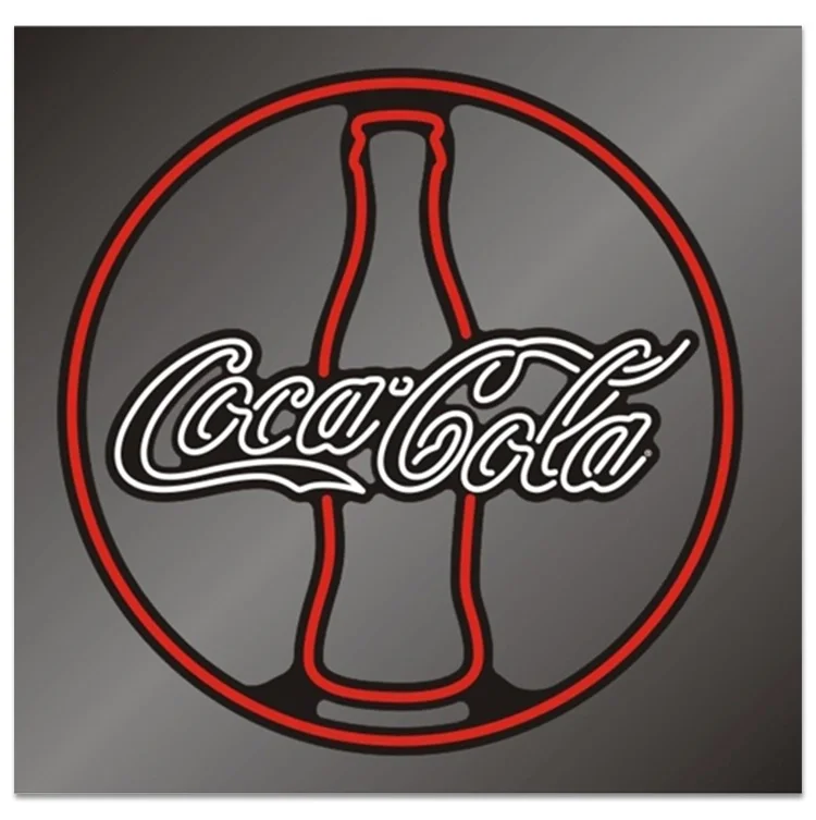 Coca-Cola Round w/Bottle LED Sign