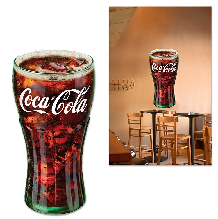 Genuine Coca-Cola Glass Wall Decal- 4'