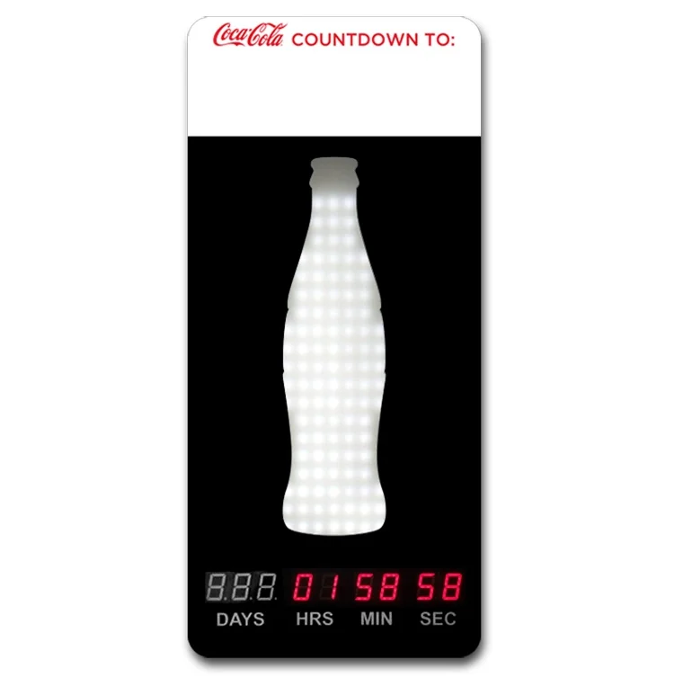 LED Bottle Illuminated Countdown or Digital Clock Dry Erase Message Board