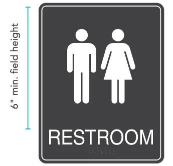 Diagram showing an example of the 6" field height required for symbols.